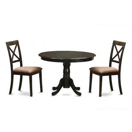 East West Furniture 3 Piece Kitchen Table Set-Small Kitchen Table Plus 2 Dining Chairs ANBO3-CAP-C